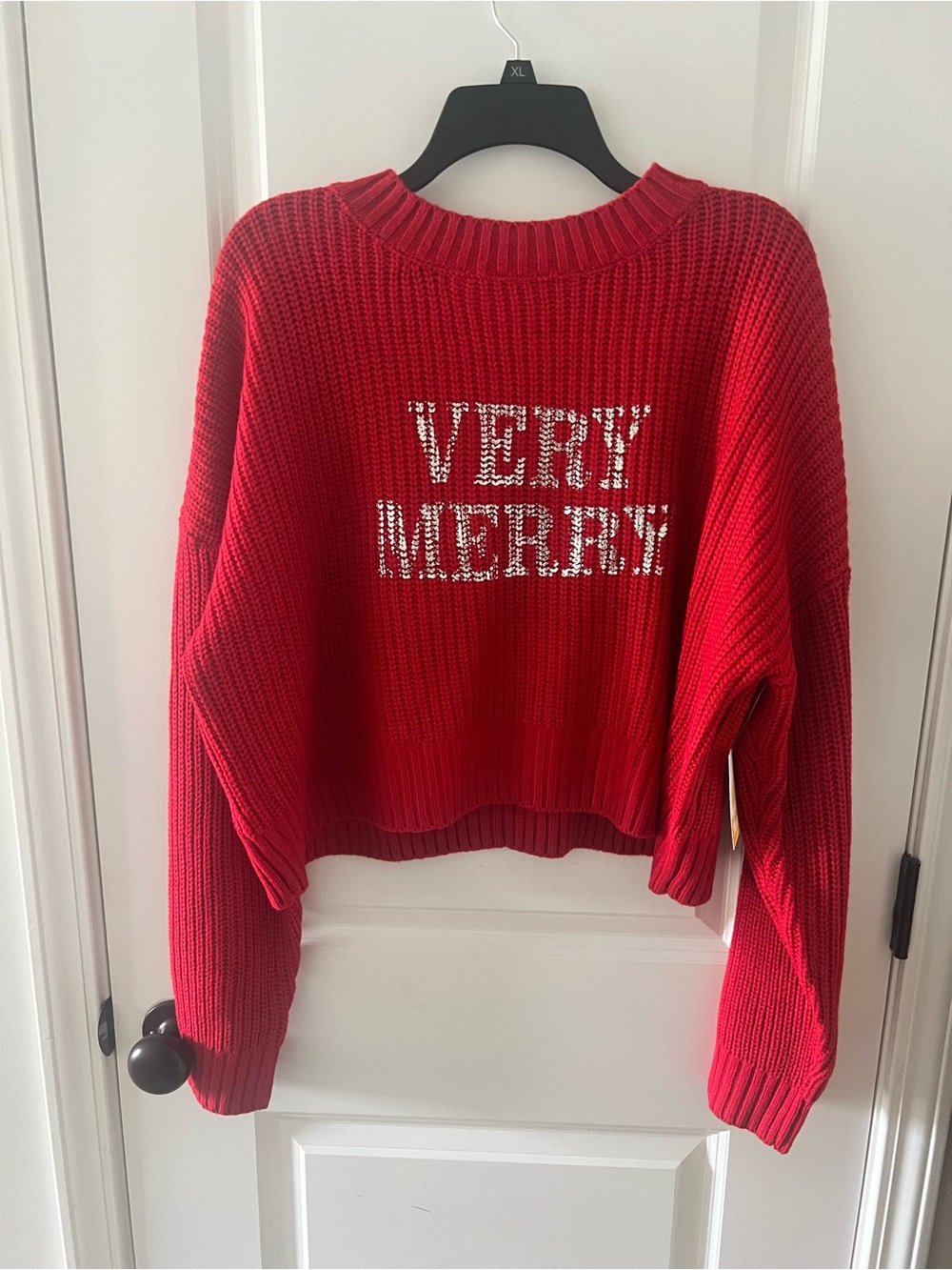 Very Merry Red Holiday Sweater - Women